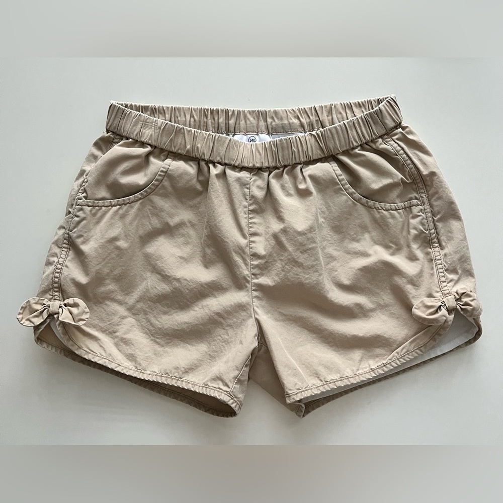 Hanna Andersson girls cotton shorts 2.5” elastic waist bow pockets